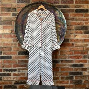Three J NYC Silk Pajama Set Sz XS
